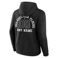 Philadelphia Flyers - Personalized Name & Number Monochrome Pullover Hoodie Black