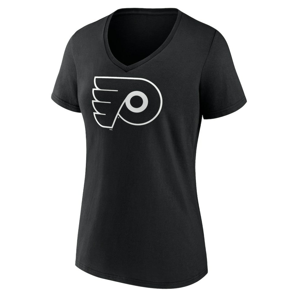 Philadelphia Flyers - Women's Personalized Name & Number Monochrome V-Neck T-Shirt Black