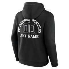 Pittsburgh Penguins Personalized Name & Number Monochrome Pullover Hoodie Black