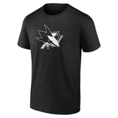 San Jose Sharks - Personalized Name & Number Monochrome T-Shirt Black