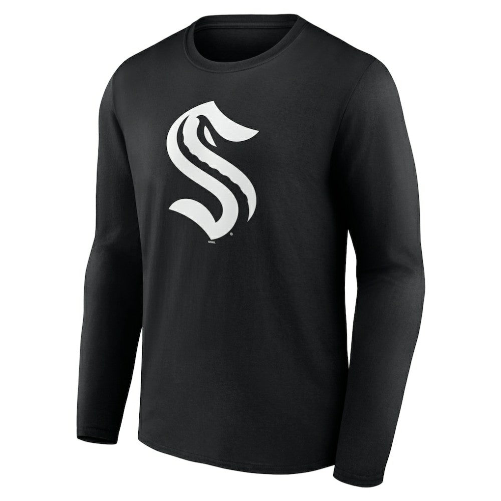 Seattle Kraken Personalized Name & Number Monochrome Long Sleeve T-Shirt Black