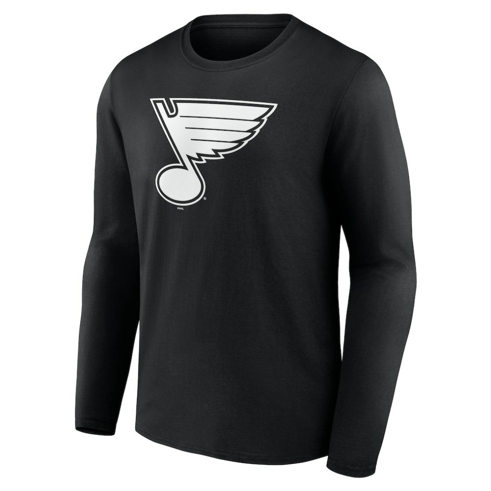 St. Louis Blues - Personalized Name & Number Monochrome Long Sleeve T-Shirt Black