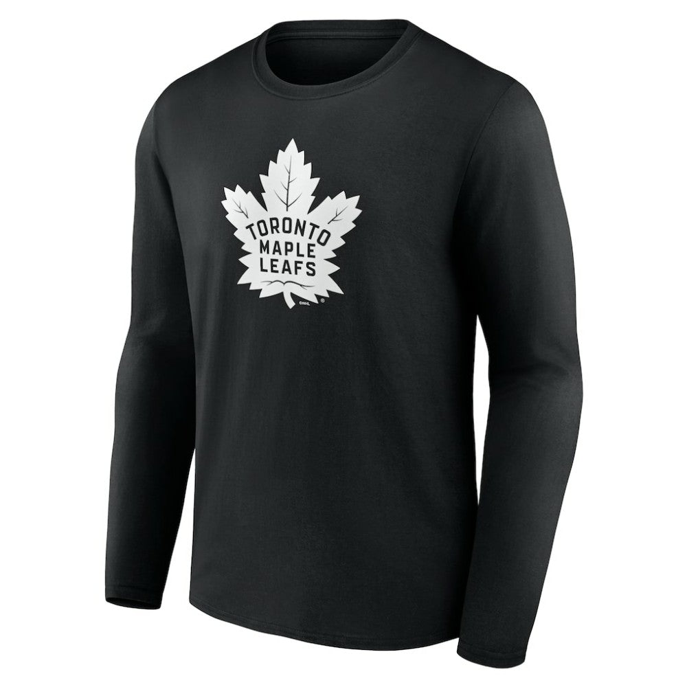 Toronto Maple Leafs - Personalized Name & Number Monochrome Long Sleeve T-Shirt Black