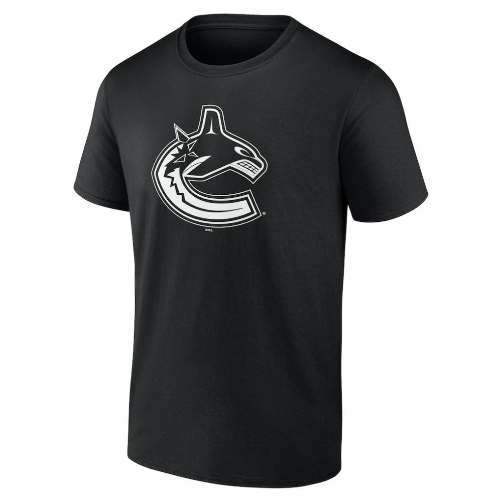 Vancouver Canucks - Personalized Name & Number Monochrome T-Shirt Black
