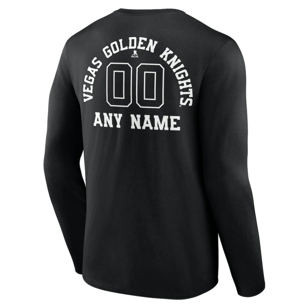 Vegas Golden Knights Personalized Name & Number Monochrome Long Sleeve T-Shirt Black