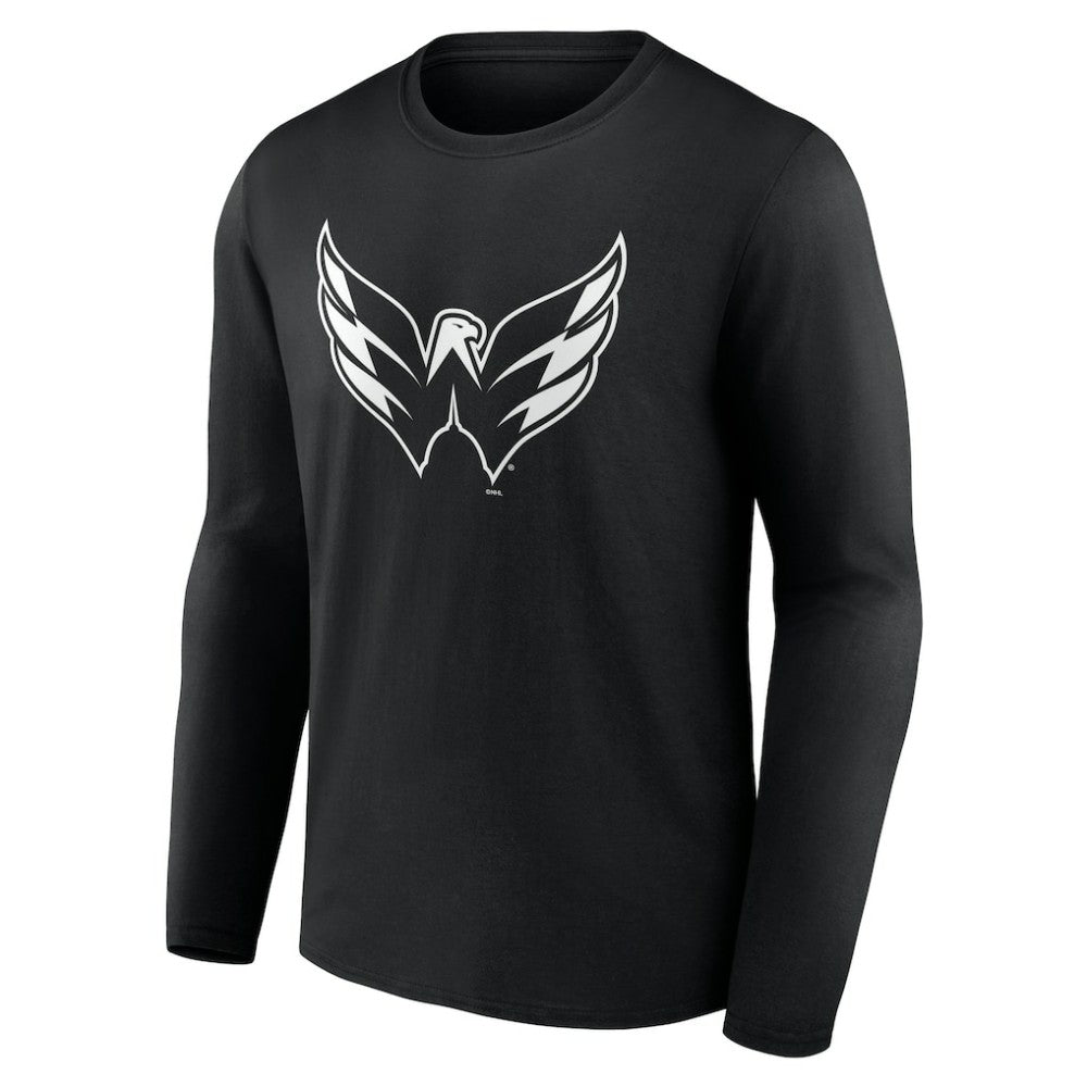 Washington Capitals Personalized Name & Number Monochrome Long Sleeve T-Shirt Black