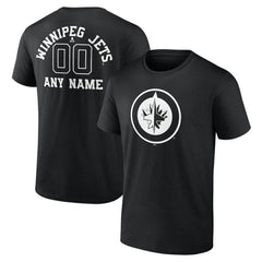 Winnipeg Jets - Personalized Name & Number Monochrome T-Shirt Black