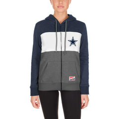 Dallas Cowboys New Era Women's Color-Block Full-Zip Hoodie Gray - NFL
