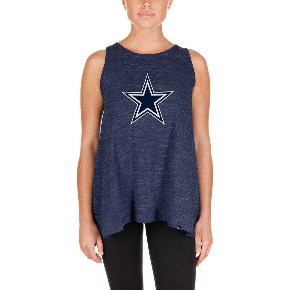 Dallas Cowboys New Era Women's Plus Size Space Dye Active Tank Top Navy - NFL