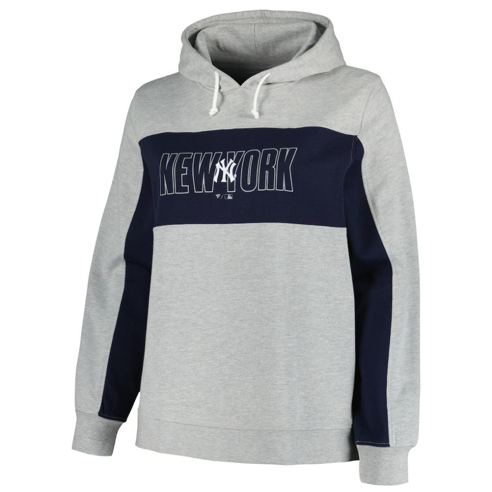 New York Yankees Profile Women's Plus Size Pullover Jersey Hoodie - Heather Gray | MLB Jerseys