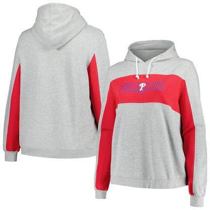 Philadelphia Phillies Profile Women's Plus Size Pullover Jersey Hoodie - Heather Gray | MLB Jerseys