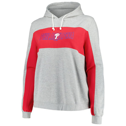 Philadelphia Phillies Profile Women's Plus Size Pullover Jersey Hoodie - Heather Gray | MLB Jerseys