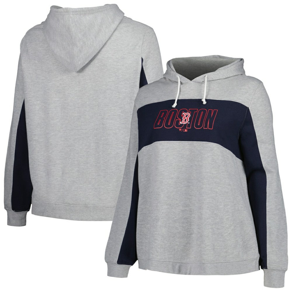 Boston Red Sox Profile Women's Plus Size Pullover Jersey Hoodie - Heather Gray | MLB Jerseys