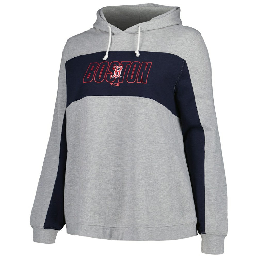 Boston Red Sox Profile Women's Plus Size Pullover Jersey Hoodie - Heather Gray | MLB Jerseys