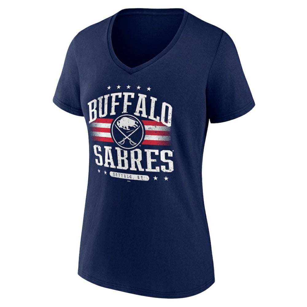 Buffalo Sabres - Women's Americana Team V-Neck T-Shirt Navy