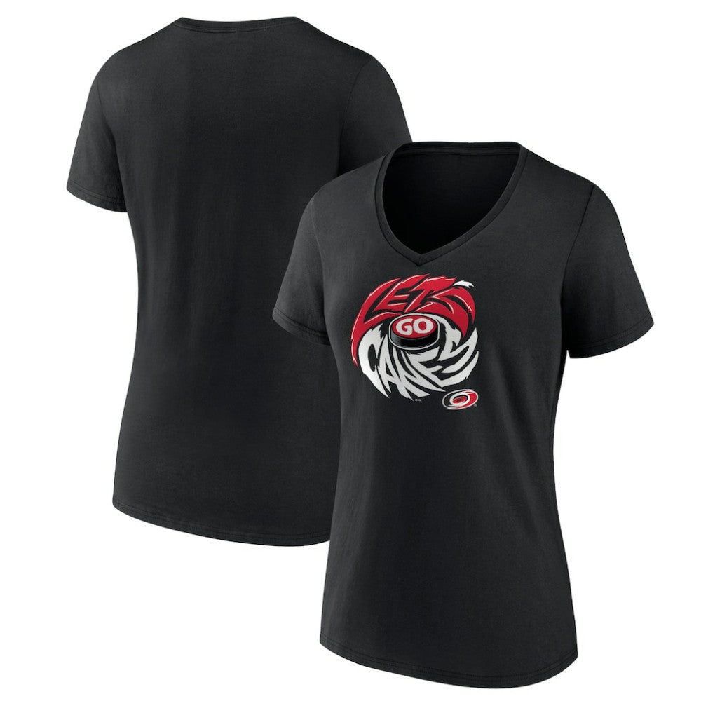 Carolina Hurricanes - Women's Native V-Neck T-Shirt Black