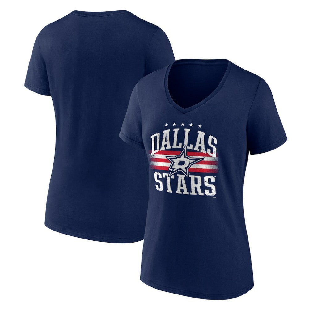 Dallas Stars - Women's Americana Team V-Neck T-Shirt Navy