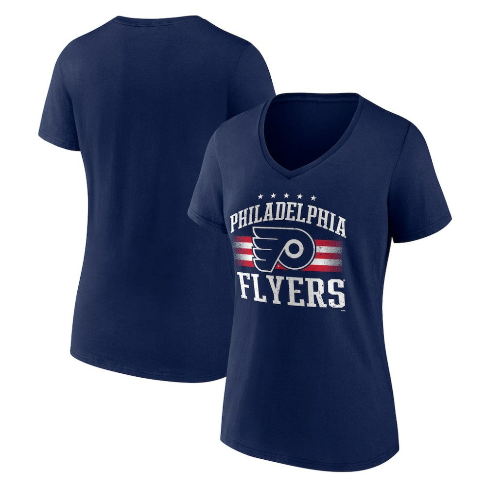 Philadelphia Flyers - Women's Americana Team V-Neck T-Shirt Navy