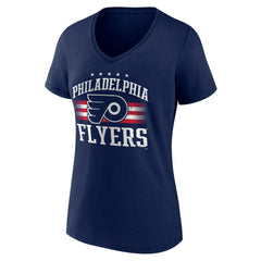 Philadelphia Flyers - Women's Americana Team V-Neck T-Shirt Navy