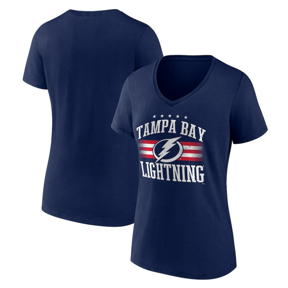 Tampa Bay Lightning - Women's Americana Team V-Neck T-Shirt Navy