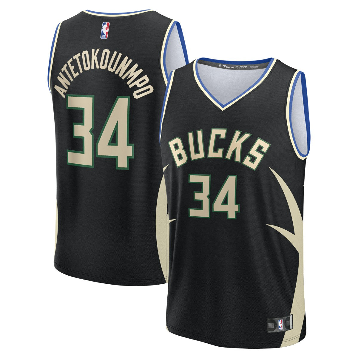 Fanatics - Giannis Antetokounmpo Milwaukee Bucks Fast Break Replica Player Jersey - Statement Edition - Black