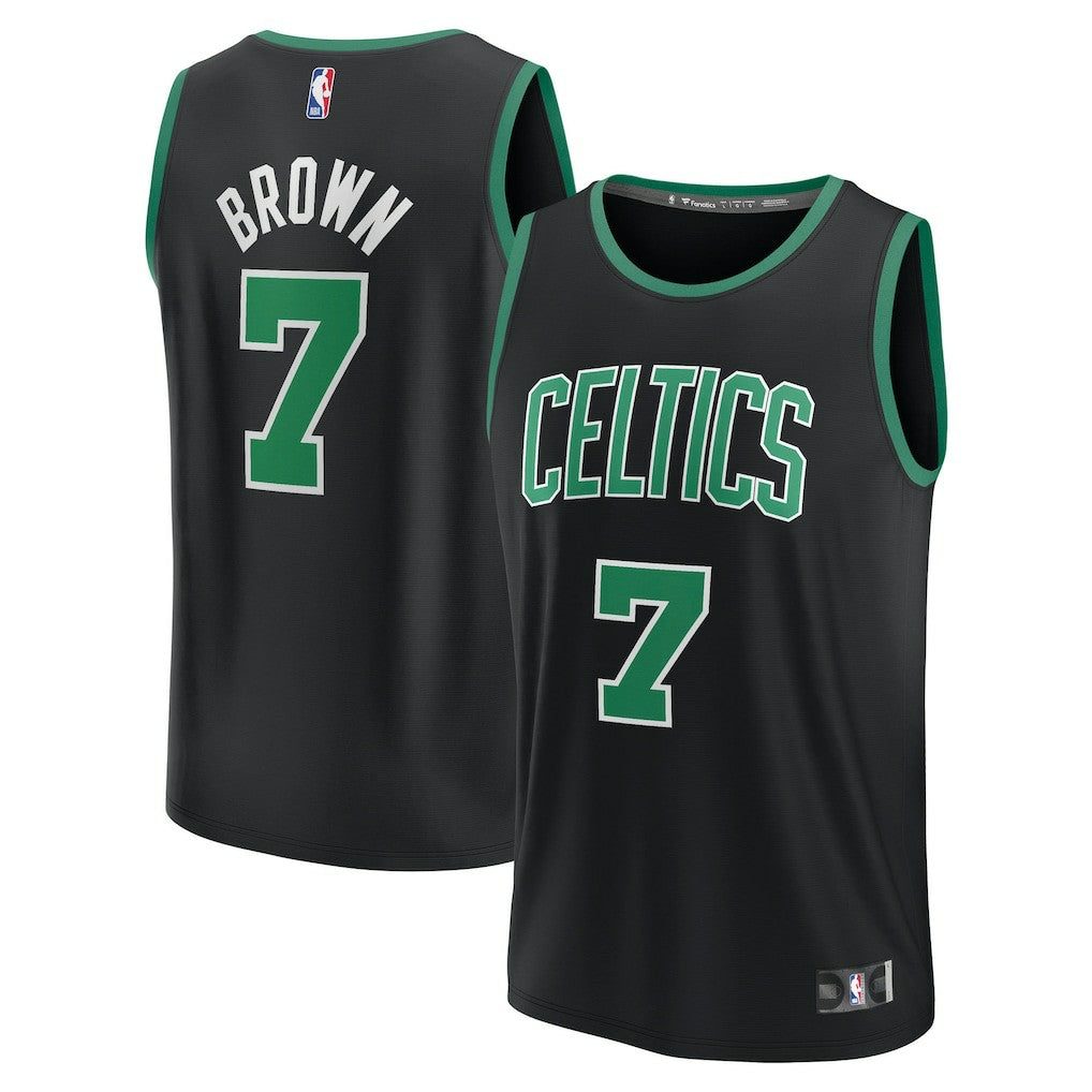 Fanatics - Jaylen Brown Boston Celtics Fast Break Replica Player Jersey - Statement Edition - Black
