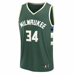 Fanatics - Giannis Antetokounmpo Milwaukee Bucks Youth Fast Break Replica Player Jersey - Icon Edition - Hunter Green