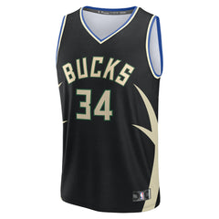 Fanatics - Giannis Antetokounmpo Milwaukee Bucks Youth Fast Break Replica Player Jersey - Statement Edition - Black