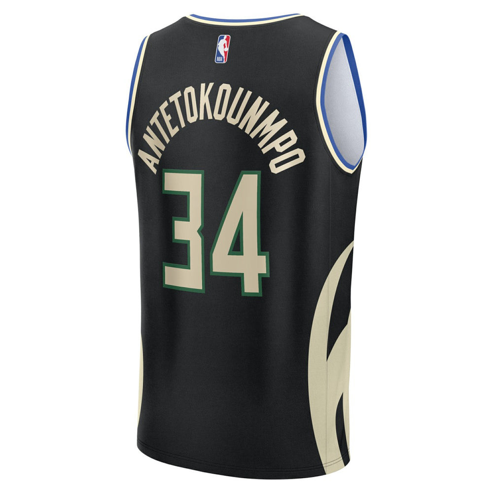 Fanatics - Giannis Antetokounmpo Milwaukee Bucks Youth Fast Break Replica Player Jersey - Statement Edition - Black