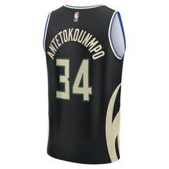 Fanatics - Giannis Antetokounmpo Milwaukee Bucks Youth Fast Break Replica Player Jersey - Statement Edition - Black