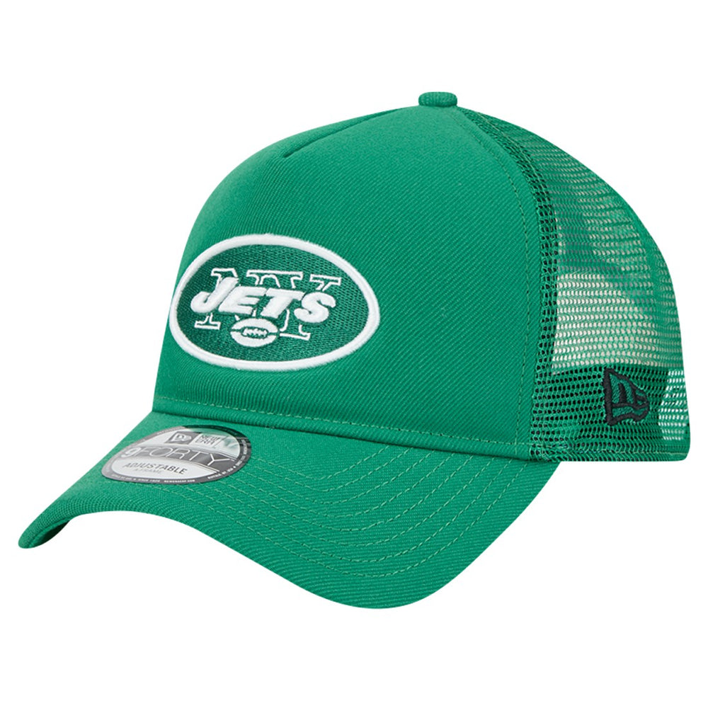 New York Jets New Era 9FORTY A-Frame Trucker Adjustable Hat Green - NFL