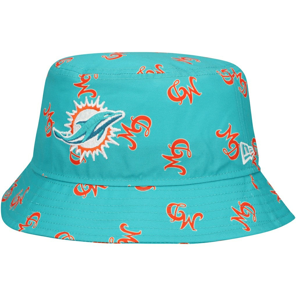Miami Dolphins New Era City Originals Bucket Hat Aqua - NFL