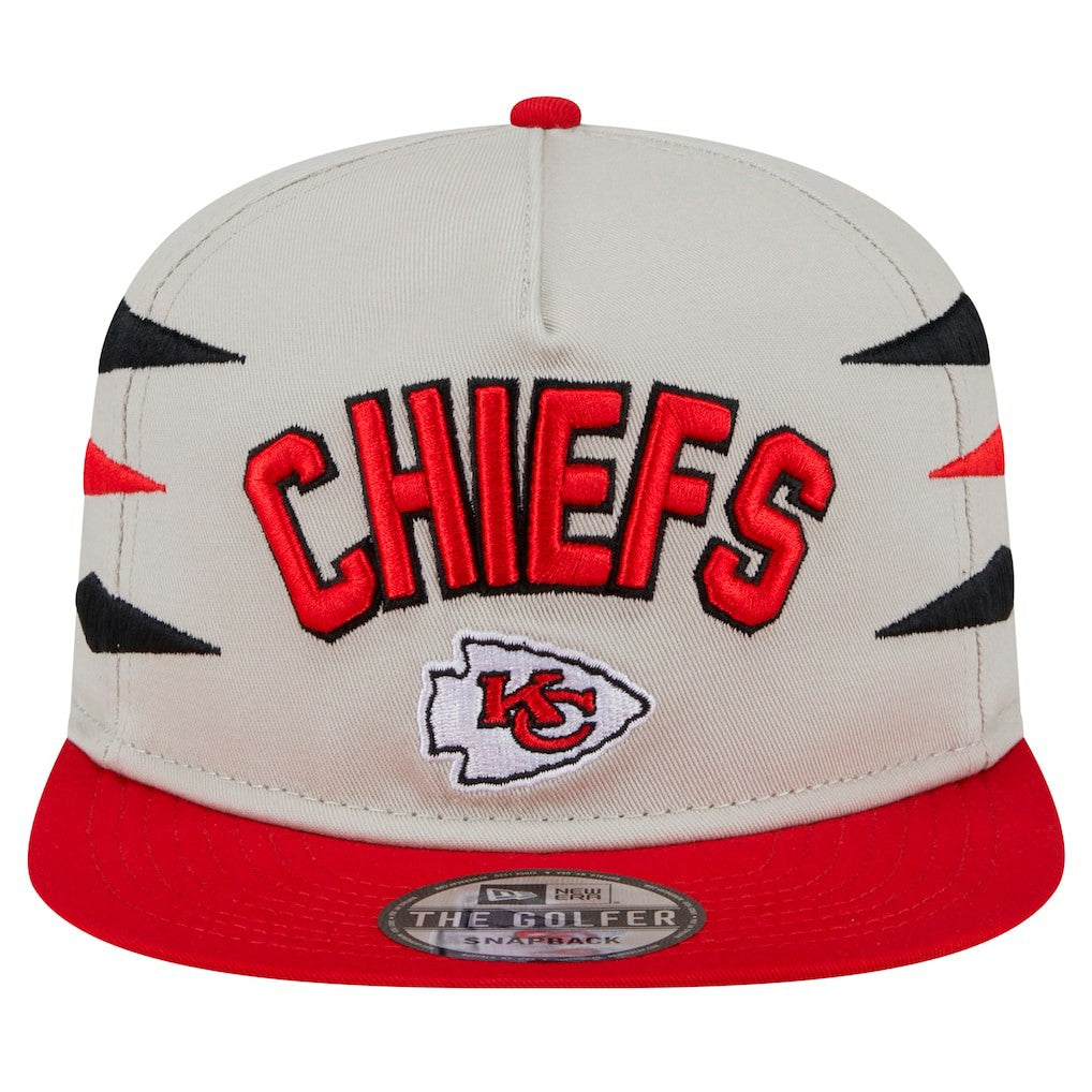 Kansas City Chiefs New Era Athletic Golfer Snapback Hat Stone/Red - NFL