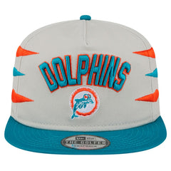 Miami Dolphins New Era Athletic Golfer Snapback Hat Stone/Aqua - NFL