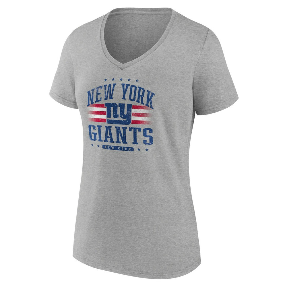 New York Giants Women's Americana Team V-Neck T-Shirt Gray - NFL
