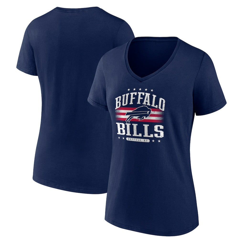Buffalo Bills Women's Americana Team V-Neck T-Shirt Navy - NFL