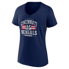 Cincinnati Bengals Women's Americana Team V-Neck T-Shirt Navy - NFL