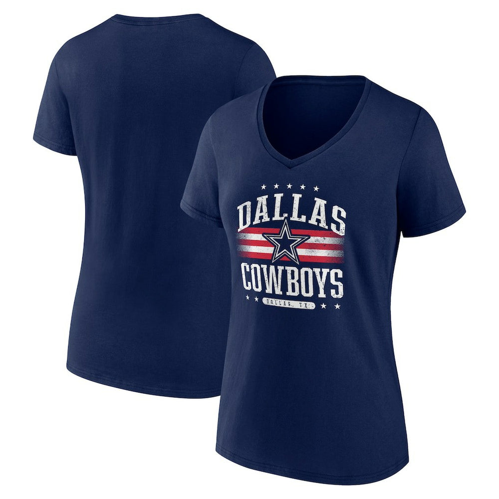 Dallas Cowboys Women's Americana Team V-Neck T-Shirt Navy - NFL