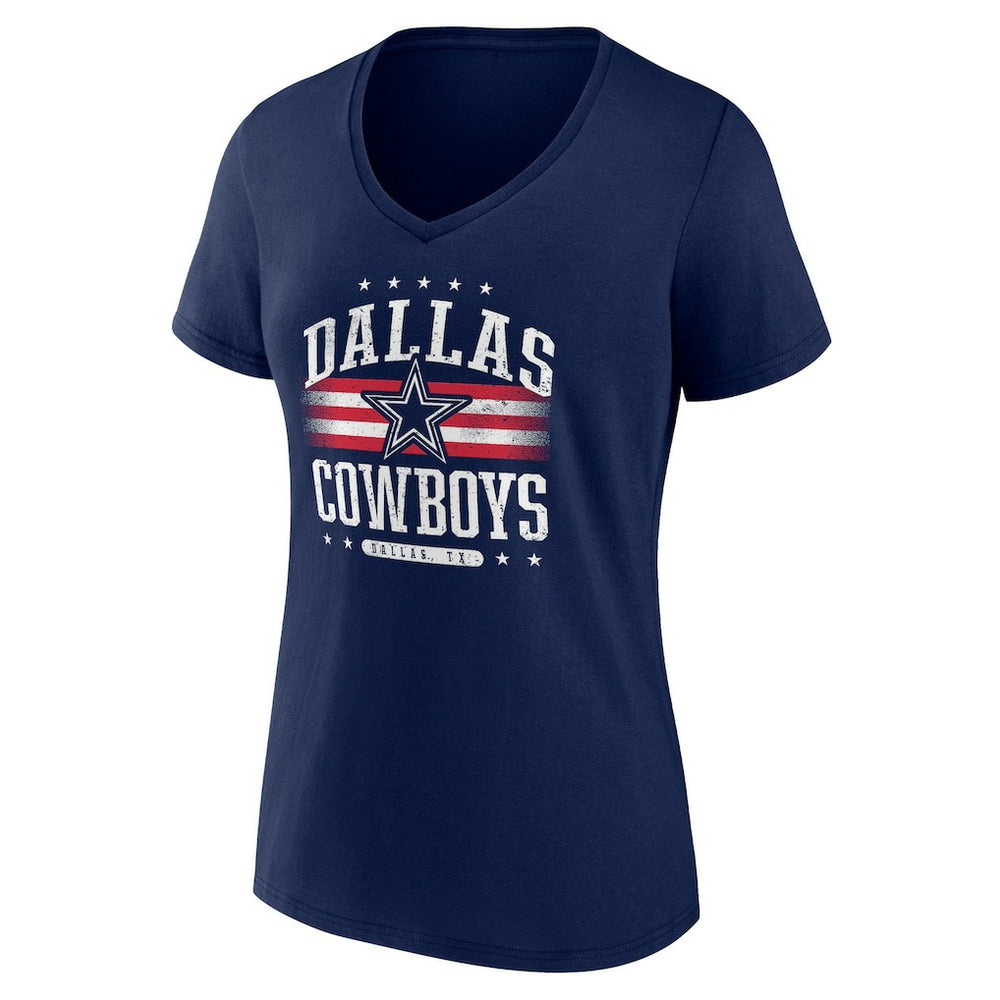 Dallas Cowboys Women's Americana Team V-Neck T-Shirt Navy - NFL