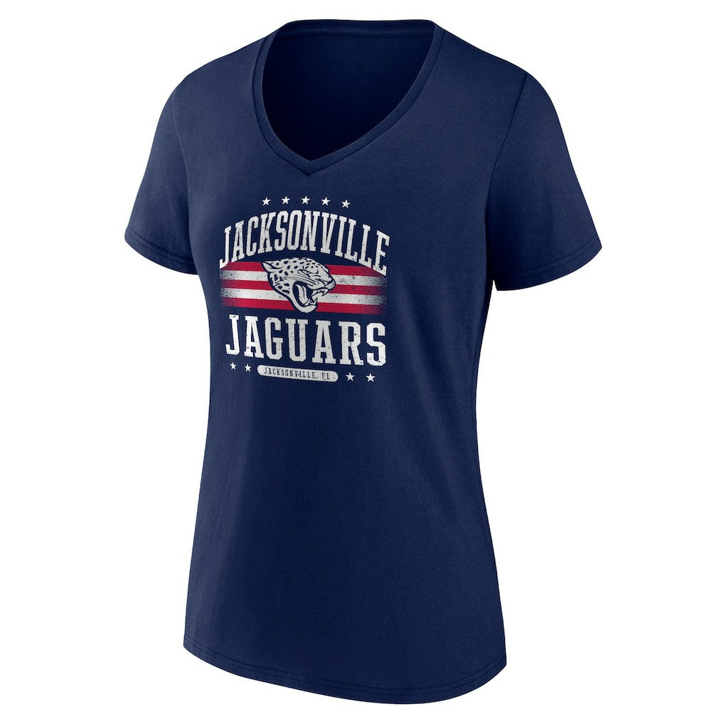Jacksonville Jaguars Women's Americana Team V-Neck T-Shirt Navy - NFL