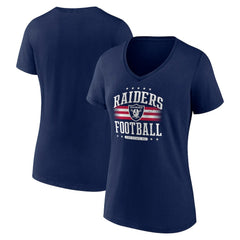 Las Vegas Raiders Women's Americana Team V-Neck T-Shirt Navy - NFL