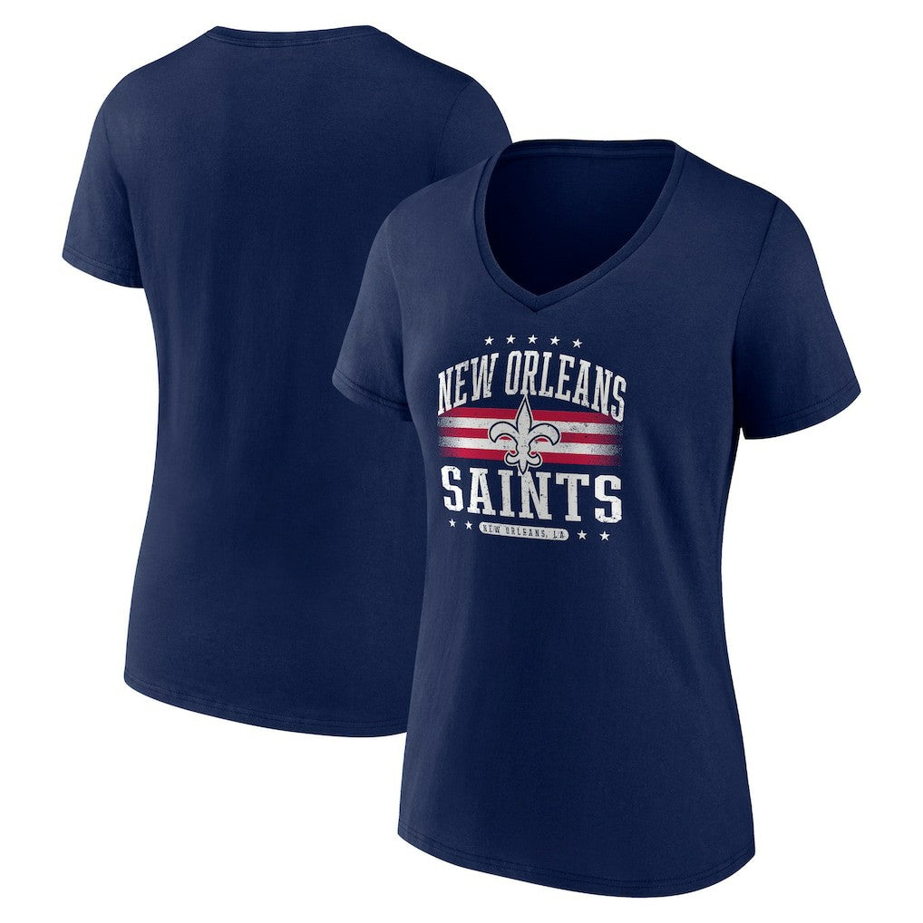 New Orleans Saints Women's Americana Team V-Neck T-Shirt Navy - NFL