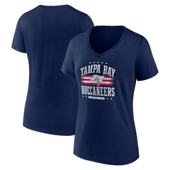 Tampa Bay Buccaneers Women's Americana Team V-Neck T-Shirt Navy - NFL
