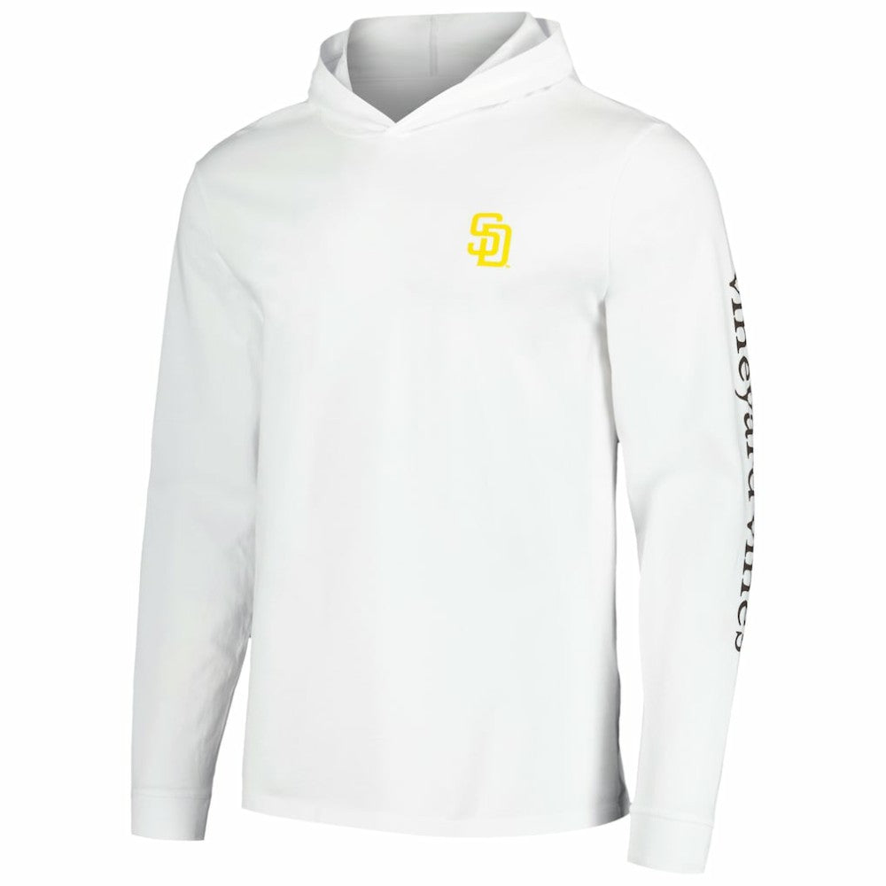 San Diego Padres Vineyard Vines Long Sleeve Hoodie T-Shirt On Sale