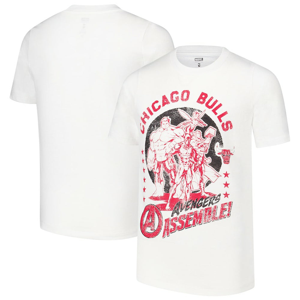NBA - Chicago Bulls Youth NBA x Marvel Avengers Squad T-Shirt - White