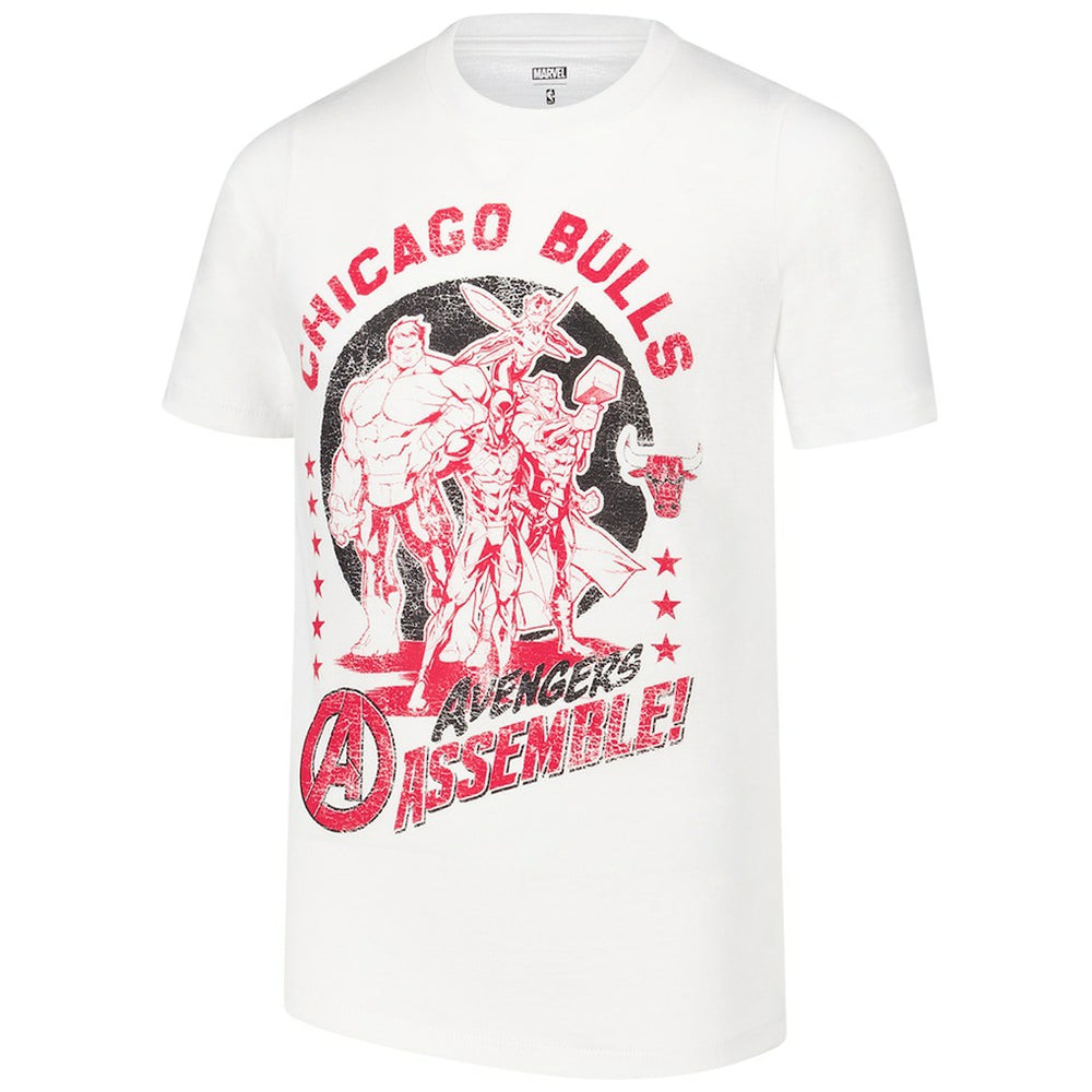 NBA - Chicago Bulls Youth NBA x Marvel Avengers Squad T-Shirt - White
