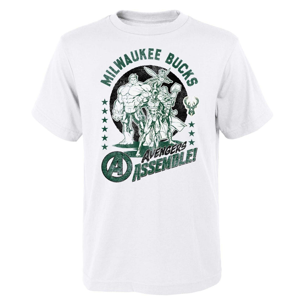 NBA - Milwaukee Bucks Youth NBA x Marvel Avengers Squad T-Shirt - White