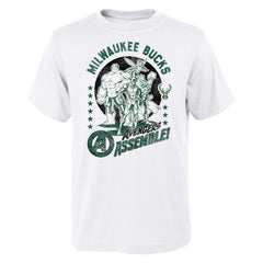 NBA - Milwaukee Bucks Youth NBA x Marvel Avengers Squad T-Shirt - White