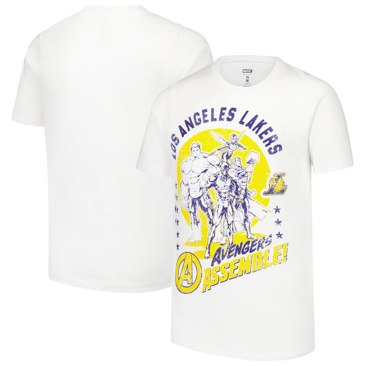 NBA - Los Angeles Lakers Youth NBA x Marvel Avengers Squad T-Shirt - White