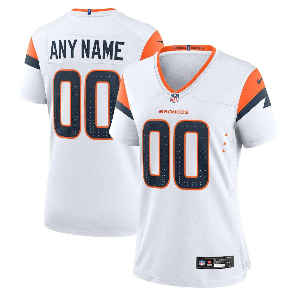 Denver Broncos Women's Mile High Collection Custom Game Jersey White - Nike